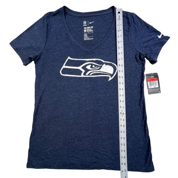 Nike Seattle Seahawks T-Shirt Womens Large Blue V Neck NFL Team Apparel NEW - Picture 11 of 11